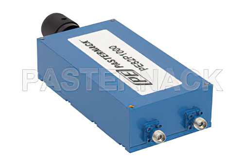 Регулируемый фазовращатель от 18 до 40 ГГц с регулируемой фазой от 0 до 360 градусов и коннекторами: 2.92(f) вход, 2.92(f) выход
